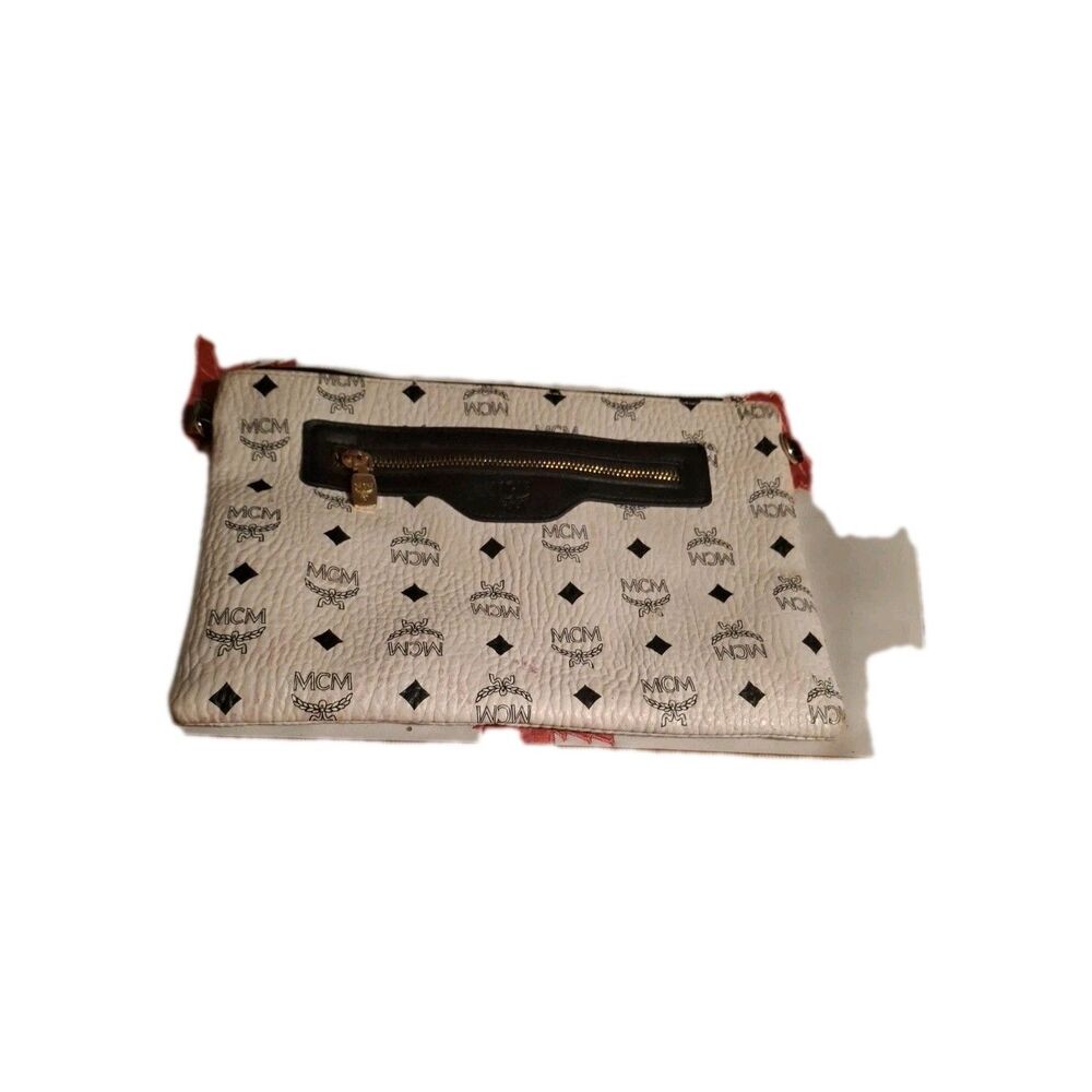 MCM Visetos Leather Clutch Bag